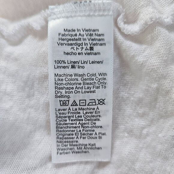 J. CREW 100% Linen Tee Short Sleeve 3X Boxy Cropped Relaxed Fit BY412 White - Picture 5 of 6